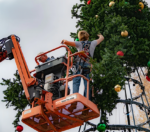 Plataforma elevatória para ornamentação e decorações de natal